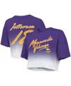 Majestic Women's  Threads Justin Jefferson Purple, White Minnesota Vikings Drip-dye Player Name And N In Purple,white