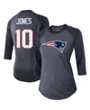 Majestic Women's  Threads Mac Jones Navy New England Patriots Player Name And Number Raglan Tri-blend In Navy