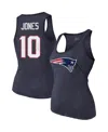 Majestic Women's  Threads Mac Jones Navy New England Patriots Player Name And Number Tri-blend Tank T In Navy
