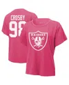 Majestic Women's Maxx Crosby Pink Las Vegas Raiders Name Number T-shirt
