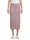 Majestic Women's Metallic Ribbed Midi-skirt In Pink