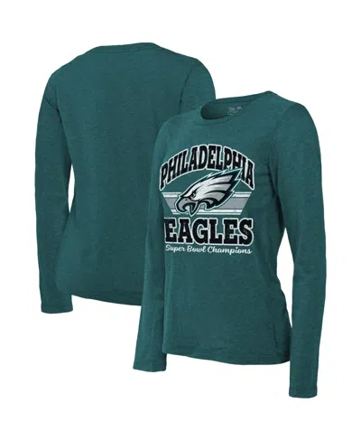 Majestic Women's Midnight Green Philadelphia Eagles Super Bowl Lix Champions Coffin Corner Boyfriend Long Sle