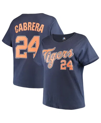Majestic Women's Miguel Cabrera Navy Detroit Tigers Name Number T-shirt In Blue