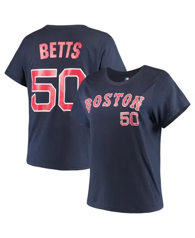 Majestic Women's Mookie Betts Navy Boston Red Sox Team Name Number T-shirt In Blue