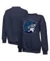 Majestic Women's Navy Minnesota Lynx Primary Logo Drop Shoulder Tri-blend Pullover Sweatshirt In Gray