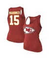 Majestic Women's Patrick Mahomes Red Kansas City Chiefs Name Number Tri-blend Tank Top In Red