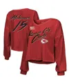Majestic Women's Patrick Mahomes Red Kansas City Chiefs Super Bowl Lix Name Number Off-shoulder Script Long S In Red
