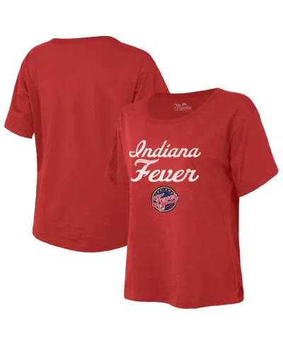 Majestic Women's Red Indiana Fever The Edge Premium Boxy T-shirt