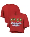 Majestic Threads Red Philadelphia Phillies Boxy Crop T-shirt In Red