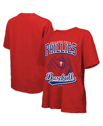 Majestic Women's Red Philadelphia Phillies Oversized First Base T-shirt