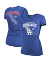 Majestic Women's Royal Los Angeles Dodgers 2024 World Series Champions Tri-blend Roster T-shirt In Royal