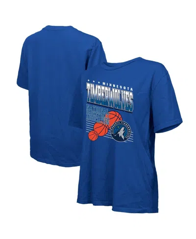 Majestic Women's Royal Minnesota Timberwolves Oversized T-shirt In Blue