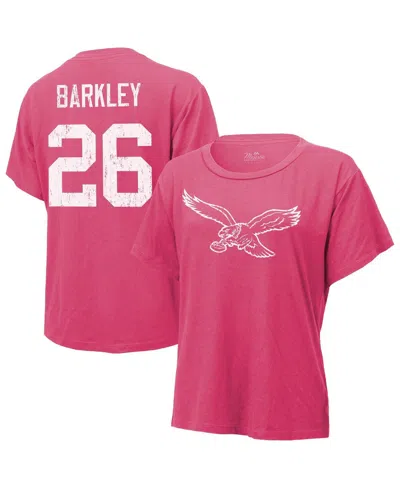 Majestic Women's Saquon Barkley Pink Philadelphia Eagles Name Number T-shirt