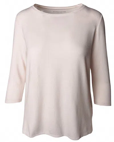 Majestic Women's Semi Relaxed 3/4 Sleeve Boatneck Top In Cream In Neutral