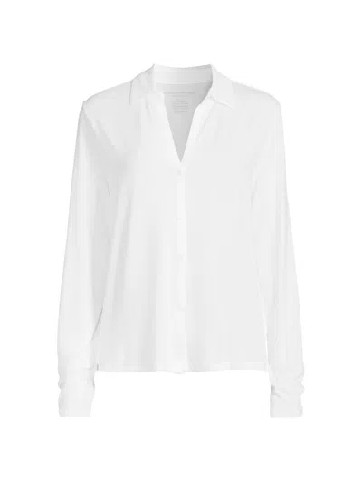 Majestic Women's Soft Touch Button-up Shirt In White