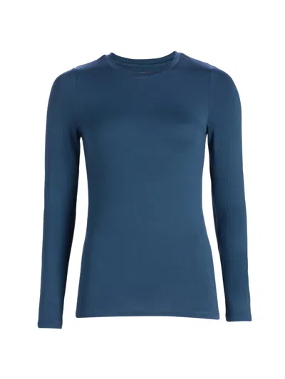 Majestic Women's Soft Touch Crewneck Long-sleeve Top In Blue