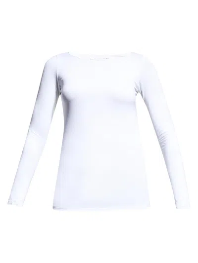 Majestic Women's Soft Touch Long-sleeve Top In White