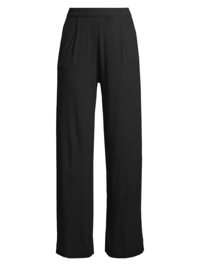 Majestic Women's Soft Touch Straight-leg Pants In Noir