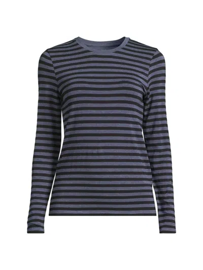 MAJESTIC WOMEN'S SOFT TOUCH STRIPED LONG-SLEEVE TOP