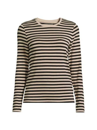 Majestic Women's Soft Touch Striped Long-sleeve Top In Neutral