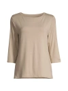 Majestic Women's Soft Touch Three-quarter-sleeve T-shirt In Desert