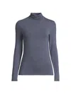 Majestic Women's Soft Touch Turtleneck Top In Blue