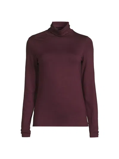 Majestic Women's Soft Touch Turtleneck Top In Purple