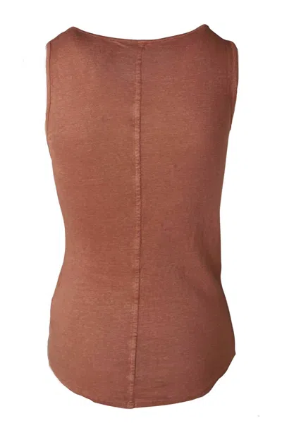 Majestic Women's Stretch Linen Crewneck Tank Top In Moccha In Multi