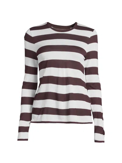 Majestic Women's Striped Crewneck Sweater In Multi