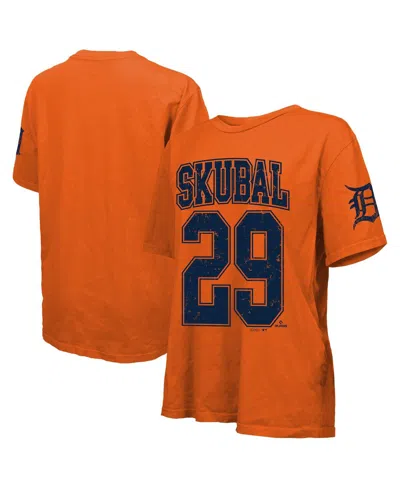 Majestic Women's Tarik Skubal Orange Detroit Tigers Oversized Name Number T-shirt