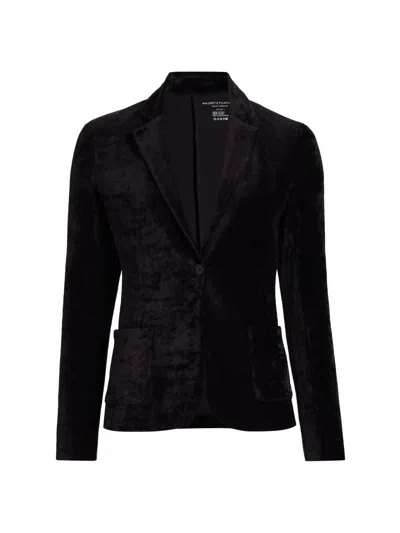 Majestic Women's Velour One-button Blazer In Black