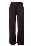Majestic Women's Wide Trouser Pants In Noir In Burgundy