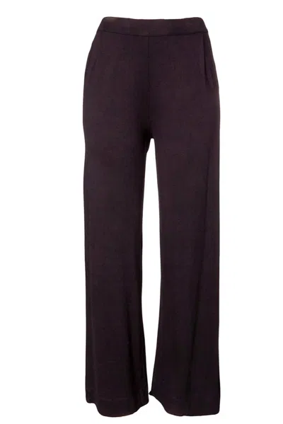 Majestic Women's Wide Trouser Pants In Noir In Burgundy