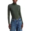 Majestic Viscose Jersey Turtleneck In Green
