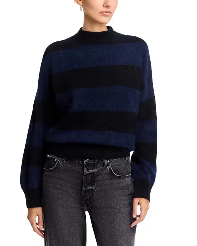 Majestic Wool & Cashmere Striped Sweater In Blue