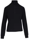 Majestic Zip-collar Sweatshirt In Black