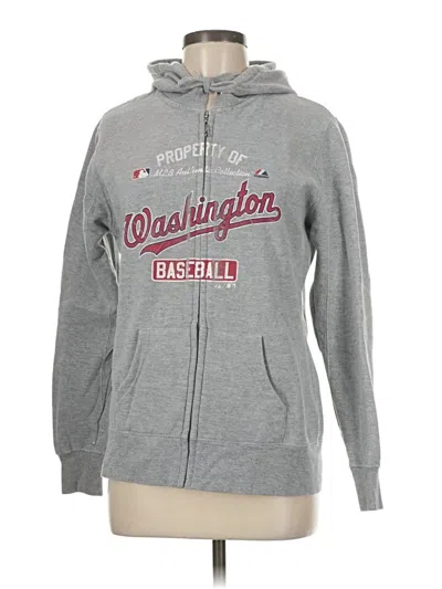 Pre-owned Majestic Zip Up Hoodie In Gray