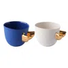 Maji Atelier Blue / Neutrals / Gold Volans Winged Porcelain Cup Set Of Two – Dark Blue & Transparent In Multi
