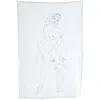 Maji Atelier Column, White Linen Tablecloth, Hand Drawn Design In White