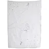 Maji Atelier Dance, White Linen Tablecloth, Hand Drawn Design In White