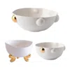 Maji Atelier Gold / Neutrals Cosmopolitan & Lion Foot Bowl – Porcelain Serving Set In Gold