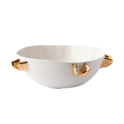 Maji Atelier Gold / Neutrals Volans Porcelain Bowl, Transparent - Gold