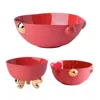 Maji Atelier Gold / Red Cosmopolitan & Lion Foot Bowl , Porcelain Serving Set - Red In Multi