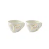 Maji Atelier Neutrals / Gold Circe Porcelain Cup Set Of Two In White