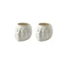Maji Atelier Neutrals / Gold Fureya Porcelain Cup Set Of 2 In White