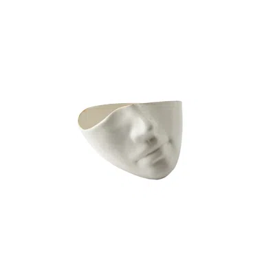 Maji Atelier Neutrals / Gold Infinity Man Porcelain Bowl In White