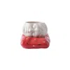 Maji Atelier Neutrals / Red Sleeping Beauty  Cup & Red Pillow Porcelain Set In Multi