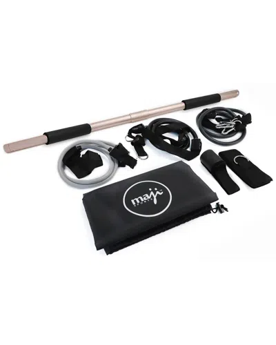Maji Portable Exercise Bar With Resistance Bands In Black