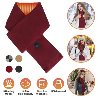 Majji Electric Heated Winter Scarf Usb Heating Neck Wrap Unisex Heated Neck Shawl Soft Warm Scarves With 3 In Black