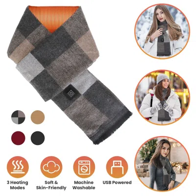 Majji Electric Heated Winter Scarf Usb Heating Neck Wrap Unisex Heated Neck Shawl Soft Warm Scarves With 3 In Pink